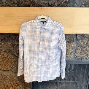 Banana Republic Light Blue and White Plaid Shirt